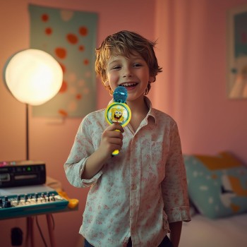 otl technologies otl  spongebob squarepants popsing led light up wireless karaoke microphone  5055371631945