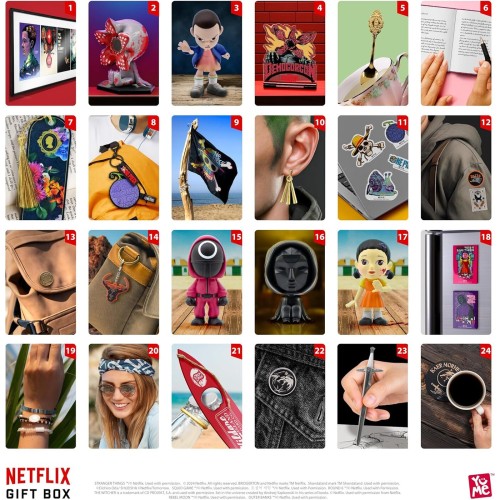 YuMe 15309 Netflix Gift Box, Ημερολόγιο Με Ηχητικό Εφέ 24 Εκπλήξεις Από 7 Σειρές  4895217553090
