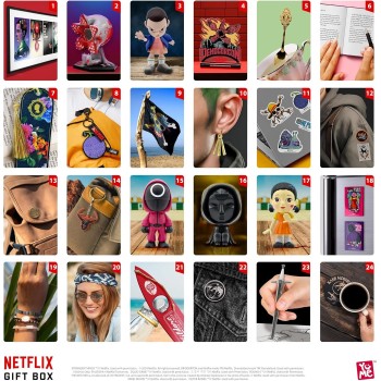 YuMe 15309 Netflix Gift Box, Ημερολόγιο Με Ηχητικό Εφέ 24 Εκπλήξεις Από 7 Σειρές  4895217553090