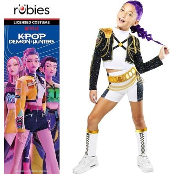 Rubies Kpop Demon Hunters Official Netflix K-Pop Demon Hunters Rumi Golden Hybrid Child Costume, Kids Medium (134-140 Cm) 100367