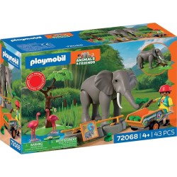 Playmobil Animals And Friends Φροντιστής Ζωολογικού Πάρκου Με Ελέφαντα Και Φλαμίνγκο 72068 4008789720689