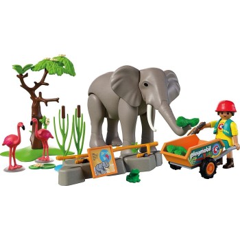 Playmobil Animals And Friends Φροντιστής Ζωολογικού Πάρκου Με Ελέφαντα Και Φλαμίνγκο 72068 4008789720689