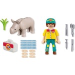 Playmobil Duo_pack Duo Pack Φροντιστής Ζώων Και Ρινόκερος 72025 4008789720252