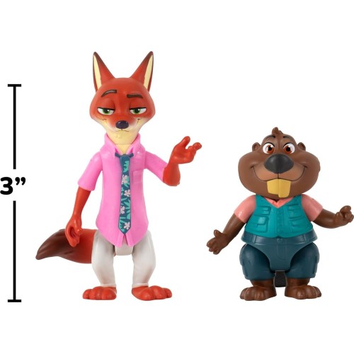 Jazwares zootropolis 2 figure 3-inch 2-pack - nick wilde with nibbles maplestick, of JWZ00061 191726956709