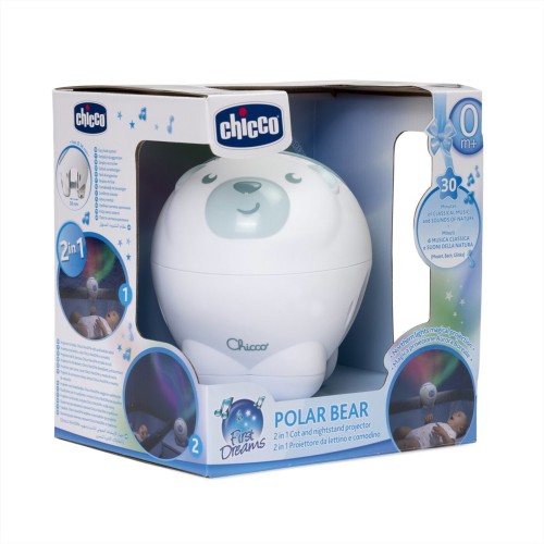 Chicco Polar Bear Ciel Baby Crib Projector Toy For 0+ Months Y01-11558-20 8058664164776