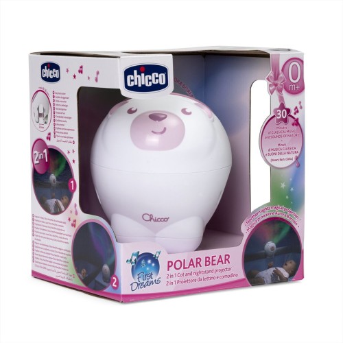 Chicco Polar Bear Cradle Projector Baby Toy Pink For 0+ Months Y01-11558-10 8058664164769