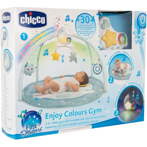 Chicco Γυμναστήριο Δραστηριοτήτων Χαρούμενα Χρώματα Σιέλ Για 0+ Μηνών Y01-09866-20 8058664112548