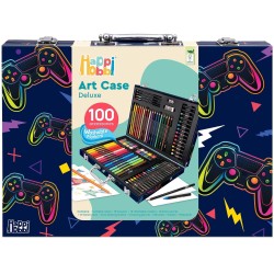 As company HappiHobbi κασετίνα ζωγραφικής Deluxe Βιντεοπαιχνίδι με 100 αξεσουάρ για 3+ Χρονών 1038-82064 5203068820640