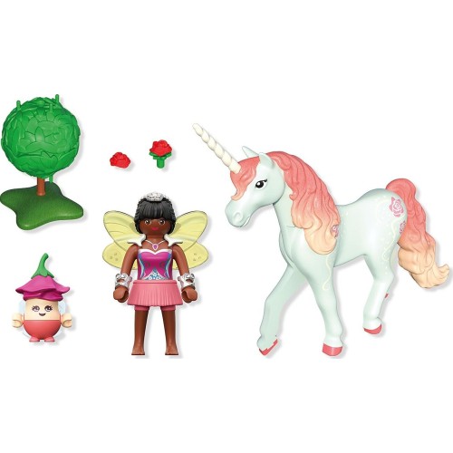 Playmobil Magic Unicorns Collectible Unicorn Sky Rose With Fairy 71841 4008789718419