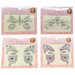 fun world Face Jewels Face Stickers in 4 Designs 18x15 cm. 7926 5212054711251