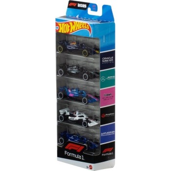 Mattel Hot Wheels Formula 1 5-pack, Set of 5 Die-cast Toy F1 Cars in 1:64 Scale JLN11 194735367870