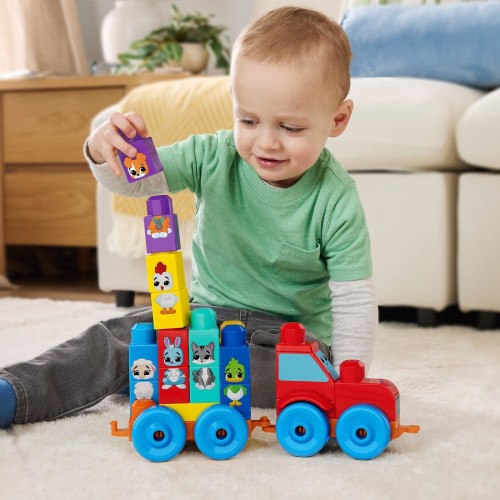 Mega Bloks First Builders Build & Match Animal Tractor Block Toy (30 Pieces) for Toddler JKG33 194735349043