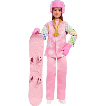 Mattel Barbie Careers Snowboarder Doll In Pink Jacket With 10+ Accessories Including Color-Change Snowboard JKF78 194735348626