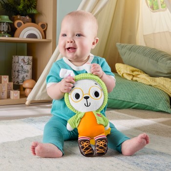Mattel Fisher-price Friendship Forest Cuddle & Chime Bunny Plush Baby Sensory Toy With Teether JLB87 194735360420