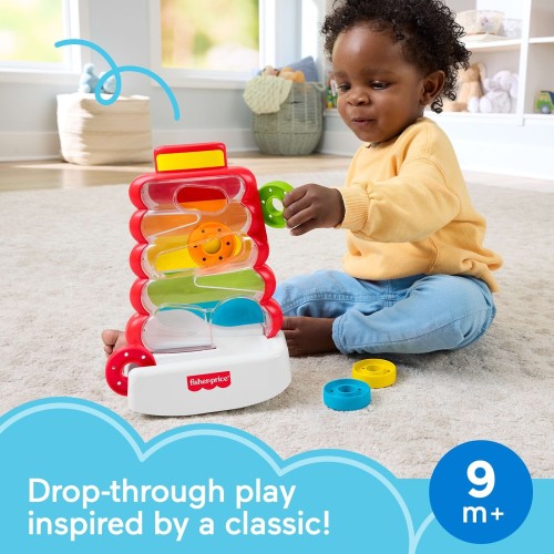 Mattel Fisher-price Drop Through Rock-a-stack Baby & Toddler Developmental Activity Toy, 5 Coins JLB81 194735360475
