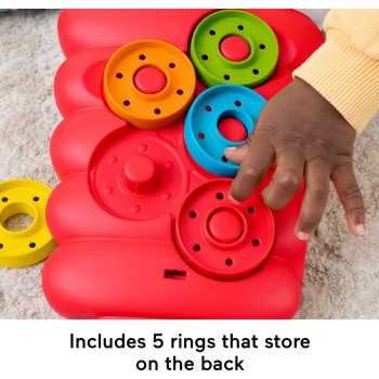 Mattel Fisher-price Drop Through Rock-a-stack Baby & Toddler Developmental Activity Toy, 5 Coins JLB81 194735360475