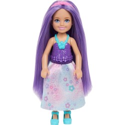 Mattel Barbie Chelsea Royal Small Doll With Purple Hair, Removable Skirt, Shoes & Hair Accessory, 6-inch Toy JKH54 / JKH60 19473