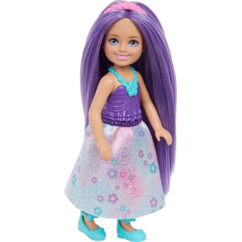 Mattel Barbie Chelsea Royal Small Doll With Purple Hair, Removable Skirt, Shoes & Hair Accessory, 6-inch Toy JKH54 / JKH60 19473