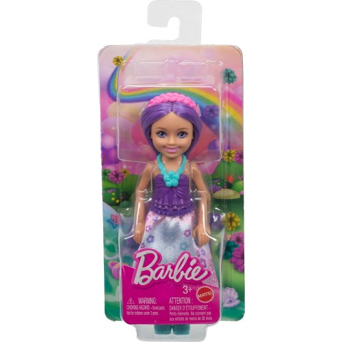 Mattel Barbie Chelsea Royal Small Doll With Purple Hair, Removable Skirt, Shoes & Hair Accessory, 6-inch Toy JKH54 / JKH60 19473