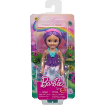 Mattel Barbie Chelsea Royal Small Doll With Purple Hair, Removable Skirt, Shoes & Hair Accessory, 6-inch Toy JKH54 / JKH60 19473