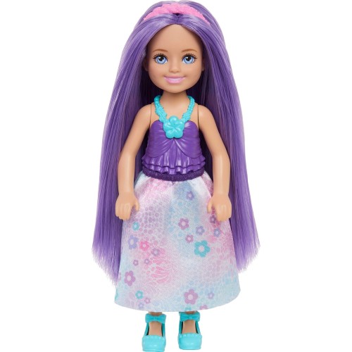 Mattel Barbie Chelsea Royal Small Doll With Purple Hair, Removable Skirt, Shoes & Hair Accessory, 6-inch Toy JKH54 / JKH60 19473