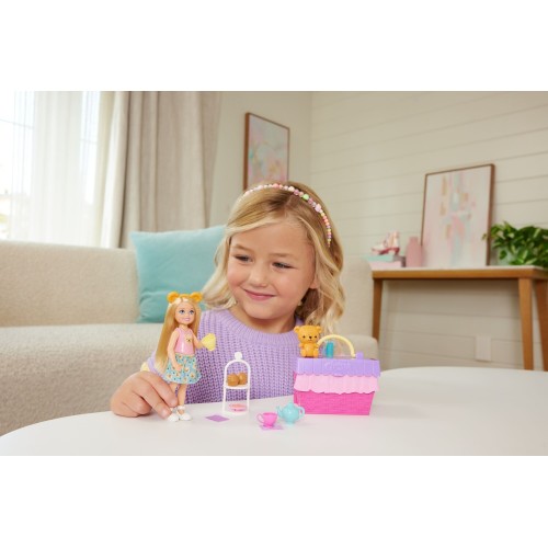 Mattel Barbie Family & Friends Club Chelsea Pop-Up Tea Party Playset With Small Doll & 10+ Accessories JJB40 194735338801