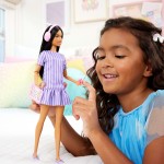 Mattel barbie fashionista - μωβ ριγε φόρεμα JJN58 194735340316