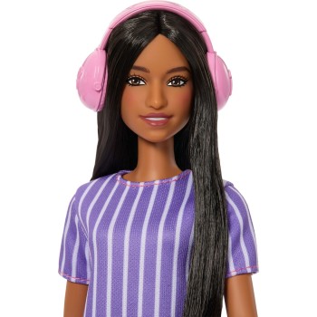 Mattel barbie fashionista - μωβ ριγε φόρεμα JJN58 194735340316