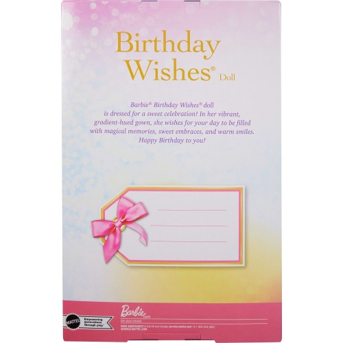 Mattel Barbie Signature Birthday Wishes Fashion Doll in Dress With Pastel Rainbow Effect, Collectible Gift JJX78 194735344307