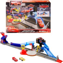 Mattel Disney Cars Disney and Pixar Cars Piston Cup Stunting Speedway Playset With Lightning Mcqueen Toy Car JHL42 194735334612