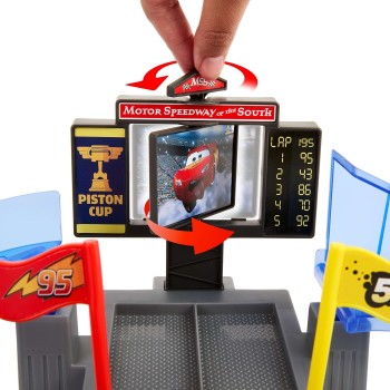 Mattel Disney Cars Disney and Pixar Cars Piston Cup Stunting Speedway Playset With Lightning Mcqueen Toy Car JHL42 194735334612