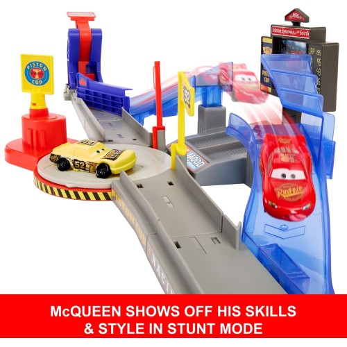 Mattel Disney Cars Disney and Pixar Cars Piston Cup Stunting Speedway Playset With Lightning Mcqueen Toy Car JHL42 194735334612