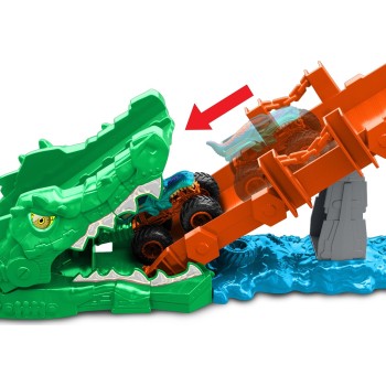 Mattel hot wheels monster trucks πιστα - εξοντωση κροκοδειλου JJN45 194735339730