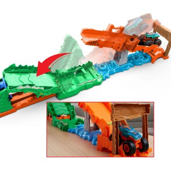 Mattel HOT Wheels Monster Trucks Crocodile Crash Challenge Playset JJN45 194735339730