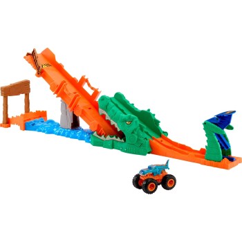 Mattel hot wheels monster trucks πιστα - εξοντωση κροκοδειλου JJN45 194735339730