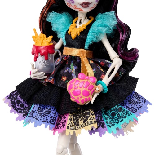 Mattel Monster High Skelita Calaveras Fashion Doll in Ruffled Dress With Pet Candelita and 7 Accessories JHK34 194735333561