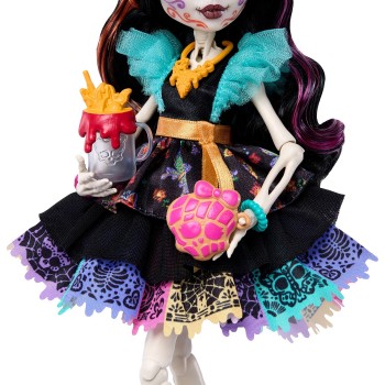 Mattel Monster High Skelita Calaveras Fashion Doll in Ruffled Dress With Pet Candelita and 7 Accessories JHK34 194735333561