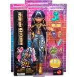 Mattel Monster High Cleo De Nile Fashion Doll in Cargo Pants With Pet Hissette and 7 Accessories JHK32 194735333783
