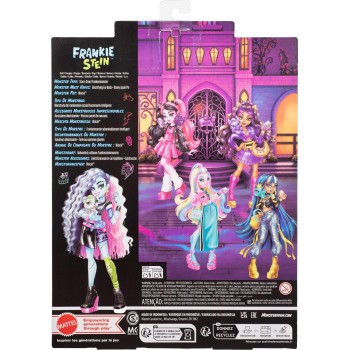 Mattel Monster High Frankie Stein Fashion Doll in Black Pleather Skirt With Pet Watzie and 7 Accessories JHK31 194735333714