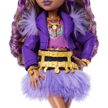 Mattel Monster High Clawdeen Wolf Fashion Doll in Furry Skirt With Pet Crescent and 7 Accessories JHK30 194735333592