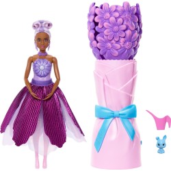Mattel Barbie Petal Pop Scented Fashion Doll With Purple Dress, Reveal Accessories Like Bunny & More JMF58 194735375721
