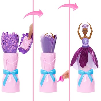 Mattel Barbie Petal Pop Scented Fashion Doll With Purple Dress, Reveal Accessories Like Bunny & More JMF58 194735375721