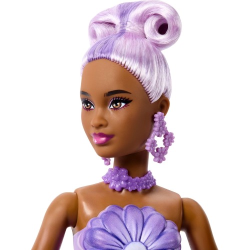 Mattel Barbie Petal Pop Scented Fashion Doll With Purple Dress, Reveal Accessories Like Bunny & More JMF58 194735375721
