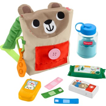 Mattel Fisher-price Friendship Forest Busy Bear Backpack, 9-piece Pretend Play Set for Toddlers & Kids JLB86 194735360512