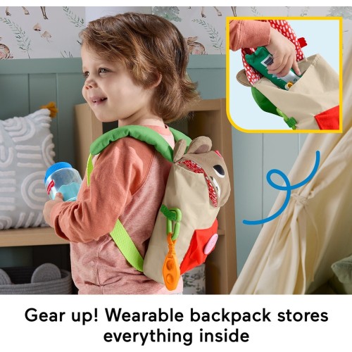 Mattel Fisher-price Friendship Forest Busy Bear Backpack, 9-piece Pretend Play Set for Toddlers & Kids JLB86 194735360512