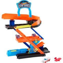 Mattel Hot Wheels City Transforming Stunt Garage Playset & 1:64 Scale Die-Cast Toy Car With Gap Jump JHL94 194735334988
