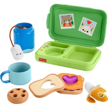 Mattel Fisher-price Friendship Forest Activity Lunchbox, Pretend Food Play Toy for Toddlers, 9 Pieces JLC01 194735360321