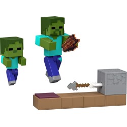 Mattel Minecraft - Βασικη Φιγούρα Με Αξεσουάρ Minecraft Redstone Charged Zombie A JKK00 / JKK03 194735351350