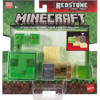 Mattel Minecraft Redstone Charged Sticky Piston Trap Set With Action Figure, Accessories & Moving Mechanism JKK00 / JKK01 194735