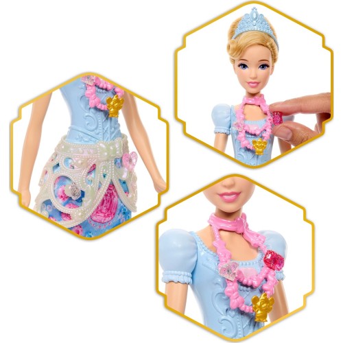 Mattel Disney Princess Jewel Reveal Cinderella Fashion Doll w/ 8 Surprises Including Gem Box & Accessories JHL50 194735334674